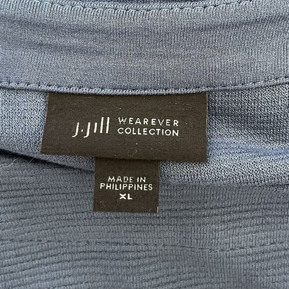 J Jill Womens Wearever Ribbed Tunic Top Size XL Navy Stretch Casual Travel - Picture 5 of 7